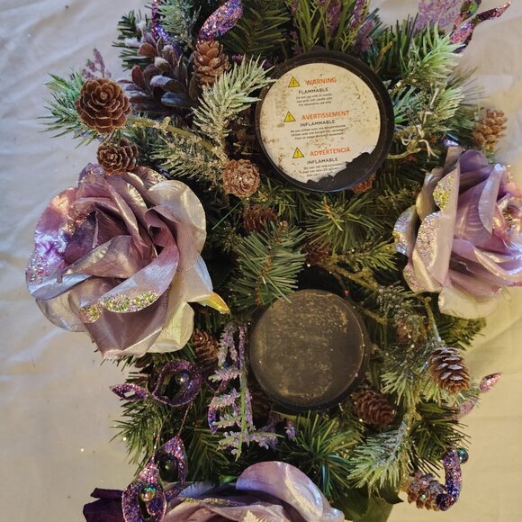 Lot of 3 Purple Decorative Artificial Floral Items - Picture 2 of 13